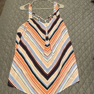 Multi-colored chiffon tank top